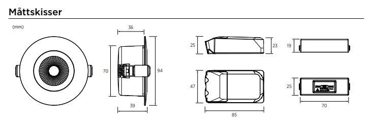 Downlight Light 6,5W STÄLLBAR 2700K/3000K - Butikel.se